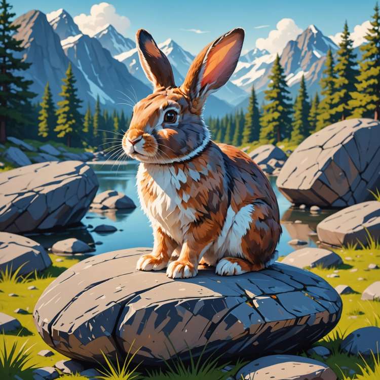 Bunny On Rock