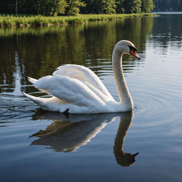 Swan On Lake