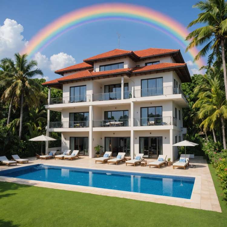 Rainbow Over Villa